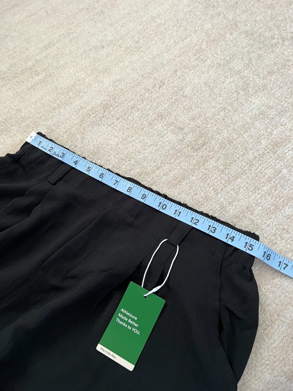 Halara Black Pull On Wide Leg Trousers High Waisted Pleated Pants L Regular NWT - Picture 8 of 10